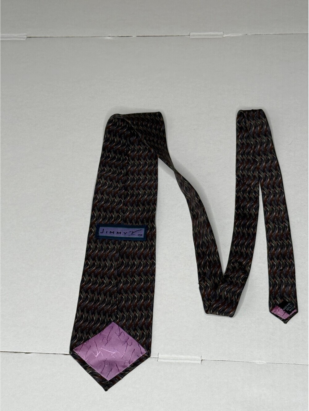 Jimmy Z's Men's Multicolor Abstract Wavy Pattern Neckie